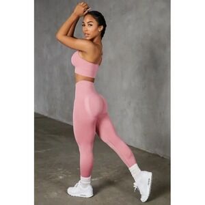BO + TEE  Womens Spectra Seamless High Waisted Scrunch Leggings Size S Rose Pink
